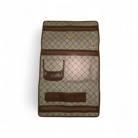 Bally Monogram Pattern Beige Brown Clutch - Picture 11 of 11